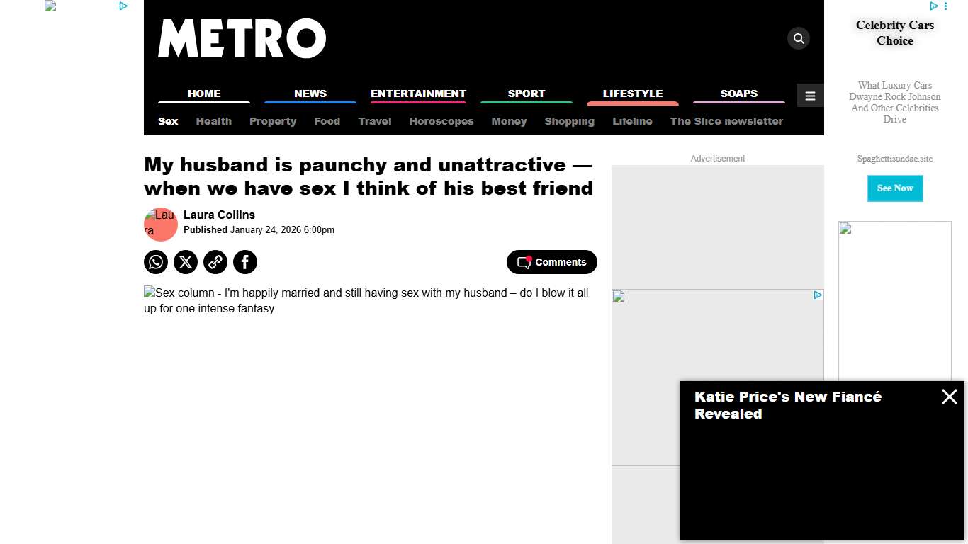 My husband is paunchy and unattractive — when we have sex I think of his best friend Metro News